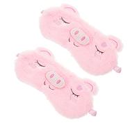 WEKAMOS Masques De Sommeil Pour Garçon Et Filles 2 Pièces Masques Yeux Peluche Mignons Cochon Rose Doux Et Confortable Accessoire Voyage Détente Nuit Protection Lumière Filles Garçons