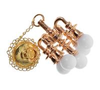 WEKAMOS Mini à Suspendre de Plafond Dorée Ronde Boule Blanche, Accessoire Photo pour Maison Miniature, Lampe Miniature Décorative pour Maison de Poupée, 1 Pièce