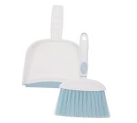 WEKAMOS Mini Balai et Pelle à Poussière Bleu Glacier Brosse Douce Ergonomique pour Bureau Clavier et Étroits Set Portable pour Nettoyage Facile et Rangement Compact