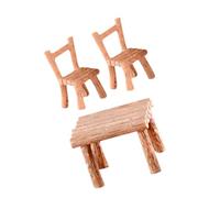 WEKAMOS Miniature Garden Ornament Set Micro Landscape Resin Table and Chair Realistic Mini House Furniture Accessories for Dollhouse and Outdoor Decor