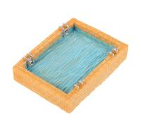WEKAMOS Miniature Piscine de Maison de Poupée Compacte pour Décoration Tropicale Accessoire Plage Miniatures Piscine Réaliste pour Scène Gâteau Plage