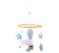 WEKAMOS Mobile pour Berceau Bébé Fille Garçon en Feutre Doux Nuages et Montgolfière, Décoration Suspendue Chambre Garçon et Filles, Jouet Sensoriel Coordonné, Présent Naissance