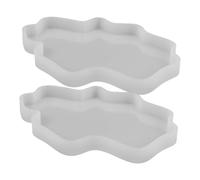WEKAMOS Moule à-Verres Réutilisable en Silicone Blanc 2pcs Polissage Miroir pour Résine Époxy Dessous de Verre DIY