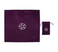 WEKAMOS Nappe de Divination Tarot en Velours Violet 60x60 Cm avec Pochette de Rangement à Cordon 11,5x18 Cm pour Cartes de Tarot Divinatoires et Accessoires de Magie Kit Complet et