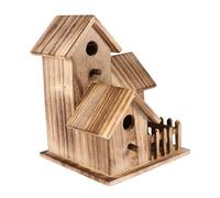 WEKAMOS Nichoir en Bois Naturel, Nid D'oiseau Artisanal DIY, Maison pour Petits Oiseaux, Matériau Bois Massif, Décoration Jardin et Balcon, Habitat Suspendu pour Canaris et Perruches