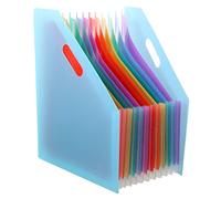 WEKAMOS Organisateur de Fichiers Accordéon Extensible Bleu Classeur Souple Grand Format pour Documents et Reçus Rangement Bureau Pratique et Portable