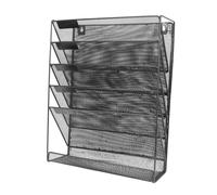 WEKAMOS Organiseur Mural de Fichiers Noir Porte Documents Suspendu pour Bureau Trieur Mural Polyvalent pour Rangement Dossiers et Fournitures Scolaires