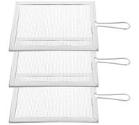 WEKAMOS Passoire Métallique en Acier Inoxydable 3pcs Poignée Confortable, Tamis à Mailles Fines Rectangulaire pour Glaçure Céramique, pour Atelier de Peinture