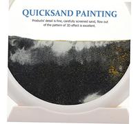 WEKAMOS Peinture de Sable Cadre Décoratif de Bureau avec Sable Mobile Blanc Ornement Sablier Relaxant pour Maison et Bureau