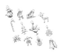 WEKAMOS Pendentifs Breloques De Noël En Alliage 12 Pièces, Diy Bijoux Créatifs, Décorations De Noël Vintage, Pour Bracelets Et Colliers, Accessoires Festifs Pour Créations Artisanales, Présent Hiver