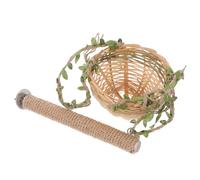 WEKAMOS Perchoir pour Oiseaux Seagrass avec Balancoire Et Station De Grimpe Accessoires pour Oiseaux Jouet Naturel pour Perroquets Et Calopsittes Favorise Exercice Divertissement