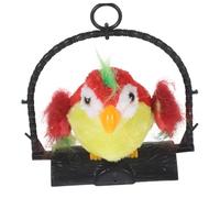 WEKAMOS Perroquet Parlant Électrique Rouge Suspendu Éducatif Dapprentissage Précoce pour Garçon Fille Dès Ans Peluche Douce sans Batterie Répète Voix et Chansons