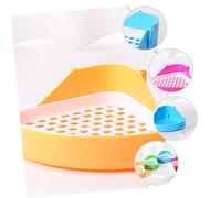 WEKAMOS Pet Toilet Tray Box Small Bath Tub with Wall Design for Hamster Chinchilla Rabbits Durable Plastic Basin for Stress Relief and Clean Fur Couleur Aléatoire Couleur Aléatoire
