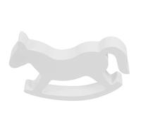 WEKAMOS Petit Cheval à Bascule en Bois Blanc 12X95X15 CM Décoratif pour Garçon et Filles Décoration de Mariage et Maison Cheval en Bois Naturel Présent pour Bébé et Tout-Petits