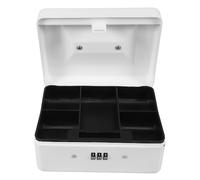 WEKAMOS Petit Coffre-fort en Fer Blanc Petit Modèle, Boîte de Verrouillage Portable avec Serrure à Combinaison, Grosse Capacité de Rangement Sécurisé pour Espèces et Documents,