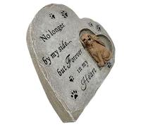 WEKAMOS Pierre Commémorative Cœur pour Animaux Résine Statue Chien Personnalisée Marqueur Funéraire pour Jardin Souvenir Réconfortant pour Chiens Perdus