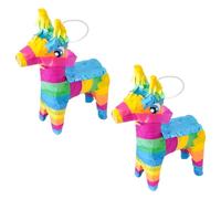 WEKAMOS Piñata en Papier Faite la Main D'âne, Lot de 2 Pièces, Décoration D'anniversaire et Fête Mexicaine Traditionnelle, Remplissable de Bonbons, pour Carnaval et Célébrations Festives