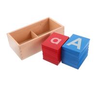 WEKAMOS Planche Alphabet Montessori Bois avec Lettres de Rouge et Bleu Outil Pédagogique Interactif pour Apprentissage Linguistique des Garçon Fille Maternelle et Jardin Garçon Fille Jeu