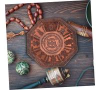 WEKAMOS Plateau de Méditation Bouddhiste Fer Octogonal avec Motif Rétro Auspicious pour Rituels Religieux et Décorations Spirituelles