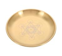 WEKAMOS Plateau Rituel Acier Inoxydable Pentagramme pour Offrandes Tarot et Bougie Plateau Cérémonial pour Altar et Décor