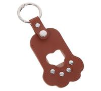 WEKAMOS Porte-clés Souvenir Poils Animaux Cuir PU Pochette Photo et Rangement Pendentif Patte Unique pour Chien et Chat Cadeau Commémoratif Sentimental