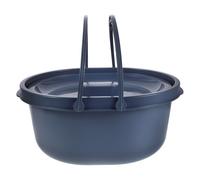 WEKAMOS Pot de Chambre Ménager Grand Format en Plastique Épais avec Couvercle Étanche et Double Poignées, Bassin de Lit Portable Bleu pour Adultes, Récipient à Urine Discret et Pratique