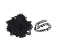 WEKAMOS Ruban Bordure en Dentelle Brodée à Volants 6 Cm X 40 M, Galon Polyester Noir Extensible pour Couture, Loisirs Créatifs et Décoration de Vêtements, Garniture à Motif Floral Vintage