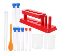 WEKAMOS Set Accessoires Stem pour Garçon Fille avec Tubes à Essai Transparents Support Cuillère Barre Agitation et Béchers pour Expériences Scientifiques Éducatives