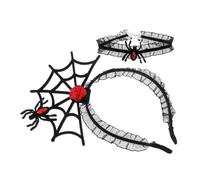 WEKAMOS Set Bandeau Araignée et Choker Décoratif Halloween Accessoires Festifs pour Famille Design Mignon et Confortable pour et