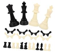 WEKAMOS Set de Pièces Échecs Plastique International Accessoires de Remplacement pour Jeu de Société et Facile à Transporter Hauteur Roi pour Parties et Apprentissage