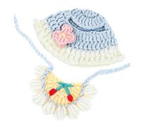 WEKAMOS Set de Vêtements pour Poupée Bonnet Crochet Doux et Bavette Accessoires Créatifs pour Habillage et Photoshoot Cadeau pour Collectionneurs