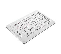 WEKAMOS Tableau Alphabet Braille Acier Inoxydable avec Points Relief Chiffres et Ponctuation Planche Dapprentissage pour Débutants Aide Pédagogique pour Garçon Fille Aveugles