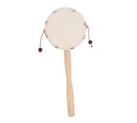WEKAMOS Tambour à Main en Bois et Peau de Mouton Naturelle pour Bébé - Jouet Portable et Sensoriel pour -nés - Petit Tambourin Traditionnel Éveil Musical et Jeu Montessori pour Garçon