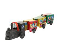 WEKAMOS Train à Remonter Rétro Tôle avec Trois Wagons Décoration Maison Éducatif pour Garçon Fille Design et Cartoon et Facile à Utiliser