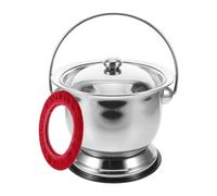 WEKAMOS Urinoir en Acier Inoxydable avec Couvercle, Fond Antidérapant et Coussin Épais, Pot de Chambre Portable 1 Pièce pour Adultes, Personnes Âgées et Femmes Enceintes, Accessoire