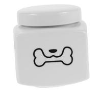 WEKAMOS Urne Funéraire pour Animaux de Compagnie en Céramique 500 ML Compartiment à Cendres Scellé, Motif Os Noir, Urne Commémorative pour Chien et Chat, Boîte Souvenir Solide pour