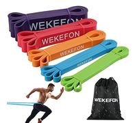 WEKEFON Lot de 5 Bandes d'aide à la Traction - 5-170 lbs - Bandes de résistance épaisses et Robustes pour Hommes et Femmes - Bandes d'exercice Extensibles pour l'entraînement corporel, la mobilité