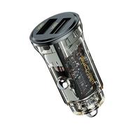 Chargeur Voiture 2 USB-A 15W Série Vanguard Charge Rapide Wekome Noir transparent