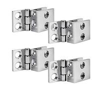 WEKON 4 pcs Charnière pour Porte en Verre, Clip Charnière pour Meuble de Cuisine, Vitrine, Douche, 0 Degré Support en Cuivre pour Porte de Placard Angle Ouverture, pour Verre Epaisseur de 5 mm à 8 mm