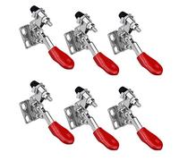 WEKON Lot de 6 Pince à Bascule en Métal Horizontal Sauterelle, Serrage à Genouillère Type Vertical en Fer Galvanisé Pince à Levier GH-201 27kg