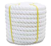 WEKONUMEX Amarres, Corde de Bateau en Nylon tressé à Trois brins Blanc 10-100 m 6-12 mm(8mm,50m)