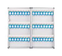 WEKONUMEX Armoire à clés Murale, Armoire à clés Murale Double Face en Alliage d'aluminium, argentée, 12 à 120 clés(48)