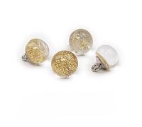 WEKONUMEX Boutons pour la couture et le bricolage, Lot de 50 boutons en résine avec tige, 10 mm, feuille d'or multicolore, for la confection de tissus(White)