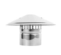 WEKONUMEX Capot de cheminée Rotatif, Chapeau de Cheminée en Acier Inoxydable Argenté 75-200mm(170mm)
