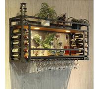 WEKONUMEX Casiers à vin muraux, Casier à vin Suspendu en Fer avec Support for Verres à vin for Bar de Cuisine, Plusieurs Tailles(B,120 * 30 * 55cm)