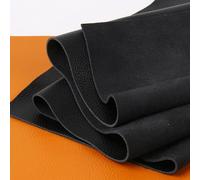 WEKONUMEX Chutes de Cuir, Cuir de Vachette tanné végétal for Loisirs créatifs, Multicolore, Plusieurs Tailles(Black,50x50cm)