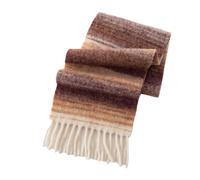 WEKONUMEX Écharpes pour Femmes, Écharpe en Laine Pure rayée Arc-en-Ciel 210 x 30 cm, Jolie écharpe d'hiver à Pompon for Femme(Camel)