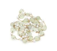 WEKONUMEX Guirlande de Perles, Chapelet en Fil de Fer de 2 mètres avec Perles en Pierre Multicolores for création de Bijoux(Prehnite)