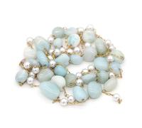 WEKONUMEX Guirlande de Perles, Chapelet en Fil de Fer de 2 mètres avec Perles en Pierre Multicolores for création de Bijoux(Amazonite)