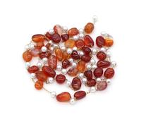 WEKONUMEX Guirlande de Perles, Chapelet en Fil de Fer de 2 mètres avec Perles en Pierre Multicolores for création de Bijoux(Red Agate)